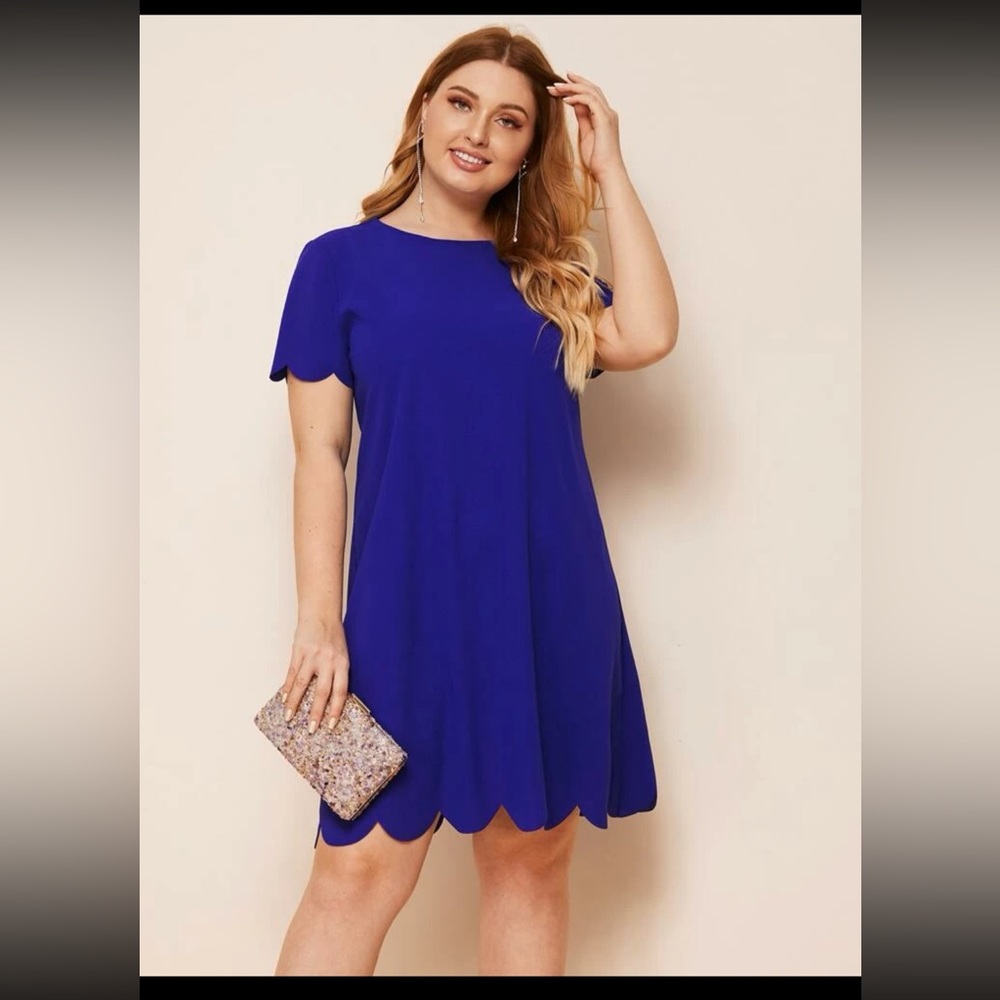 Royal Blue Scalloped Dress